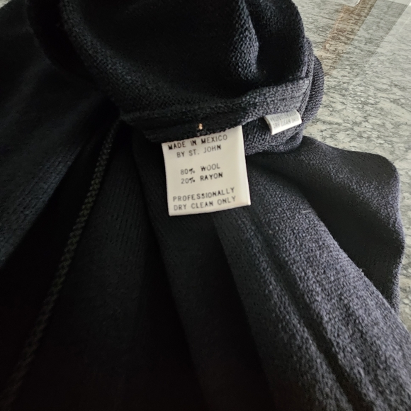 St.John Sport Knit Black Drawstring Santana Drawstring Wide Leg Pants - Picture 11 of 14